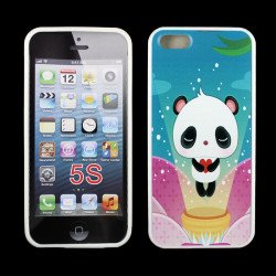 iPhone 5S 5 Cute Panda Design Gummy Case (Cute Panda)